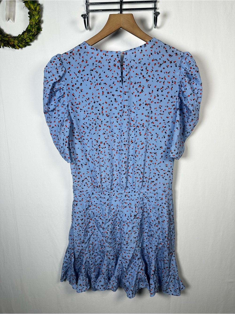 Veronica Beard Lila Floral Silk Puff Mini Puff Sleeves Size 8 - Picture 4 of 8